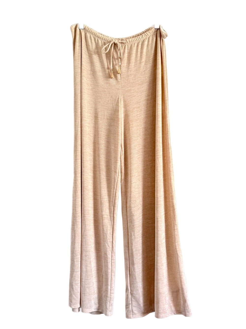 🌻 Victoria's Secret Light Beige Wide-Leg Pajama/Lounge Pants with Drawstring XL